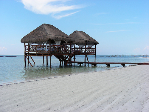 hut over water