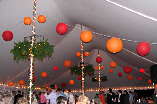 wedding reception tent decor